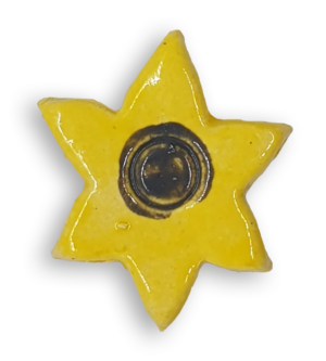 A yellow star ceramic mosaic insert.